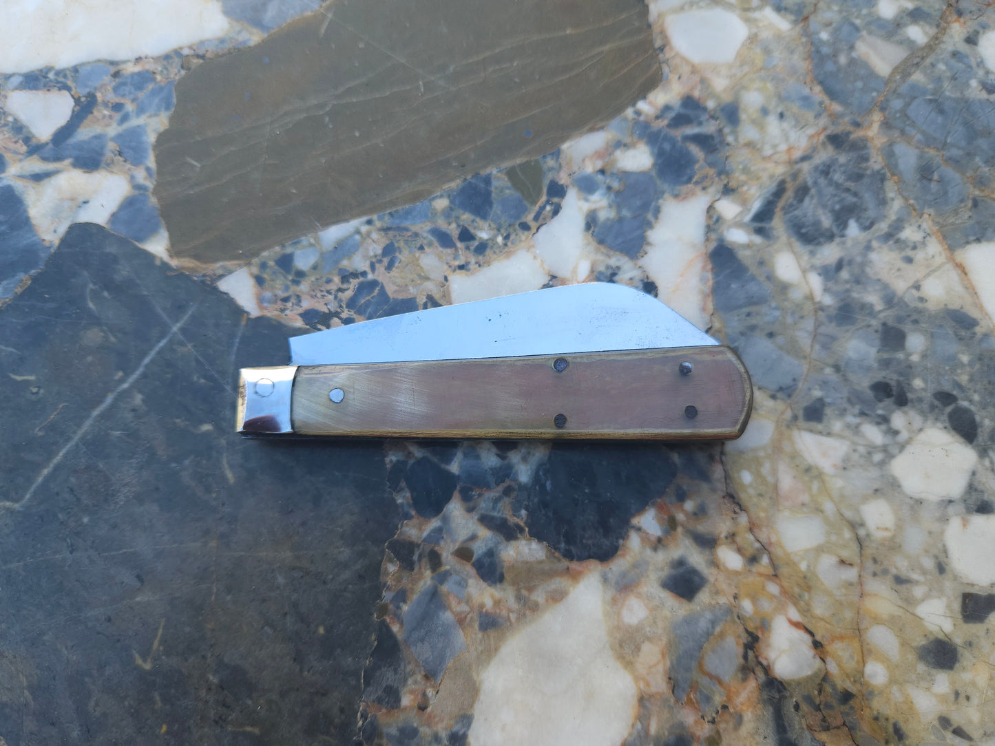 Vintage French Grimaud Folding Knife — Natural Horn Handle | Thiers, France