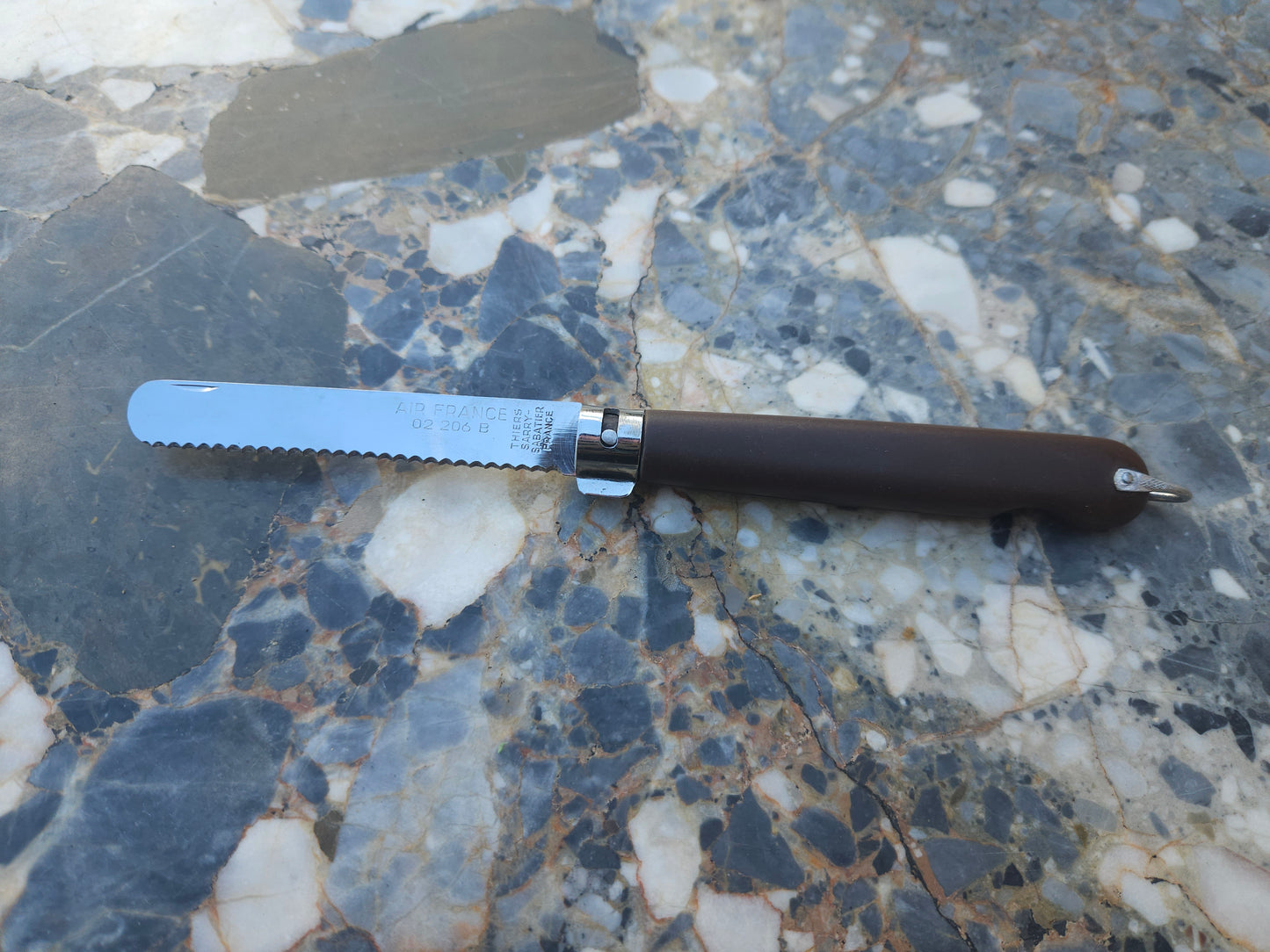 Rare Air France Folding Knife — Thiers Sarry Sabatier | Serrated Blade | Collector's Piece