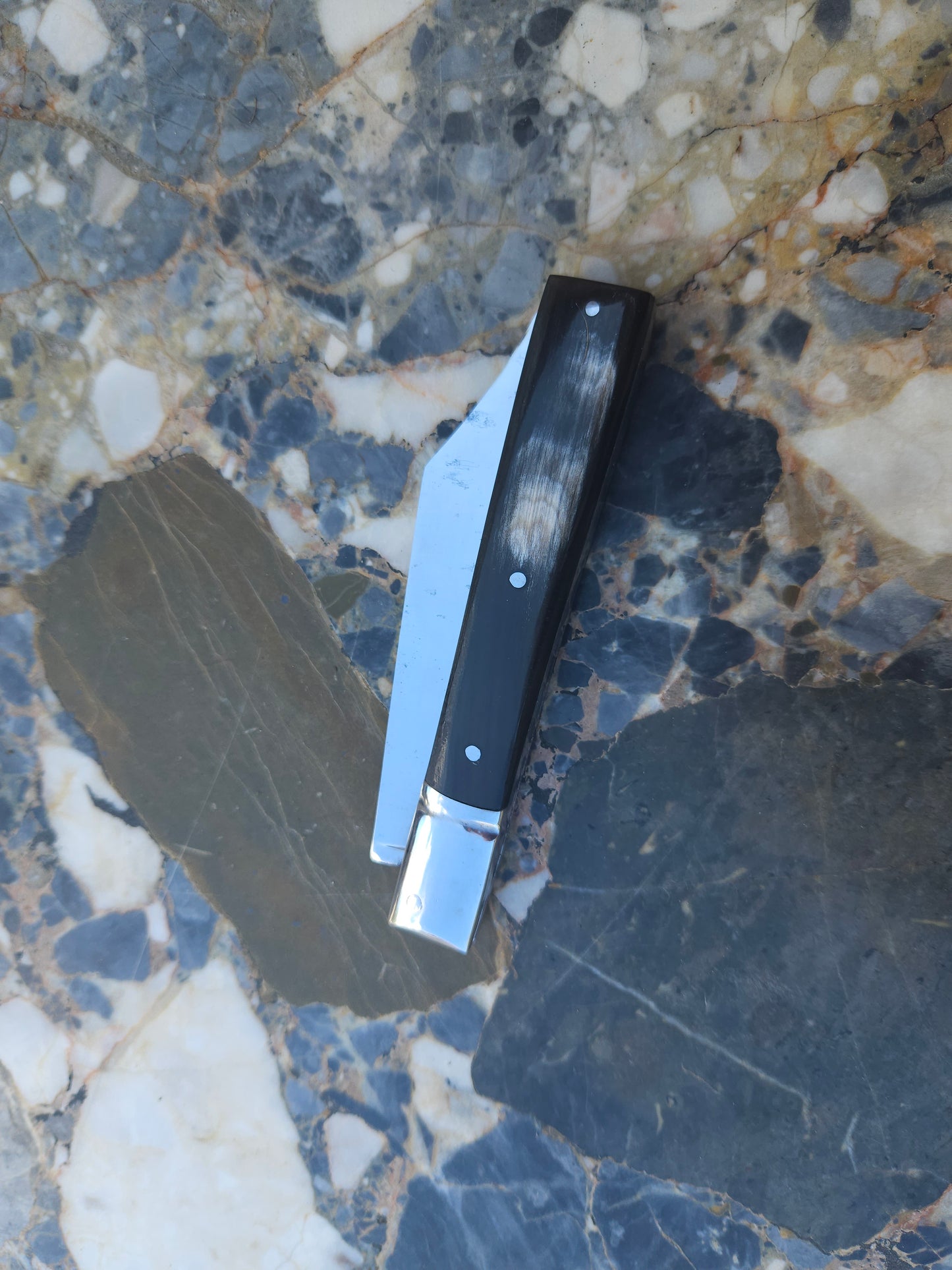 Vintage French Folding Knife — 108 Girodias | Horn Handle & Nickel Bolster | Thiers, France