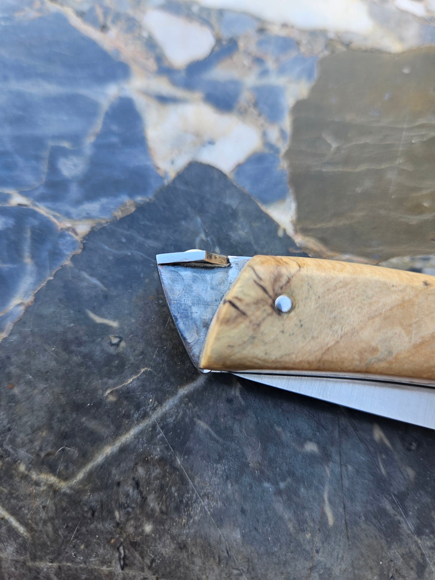 Le Thiers Folding Knife by Dugourd — Briar Burl Handle & Pump Mechanism | Thiers, France