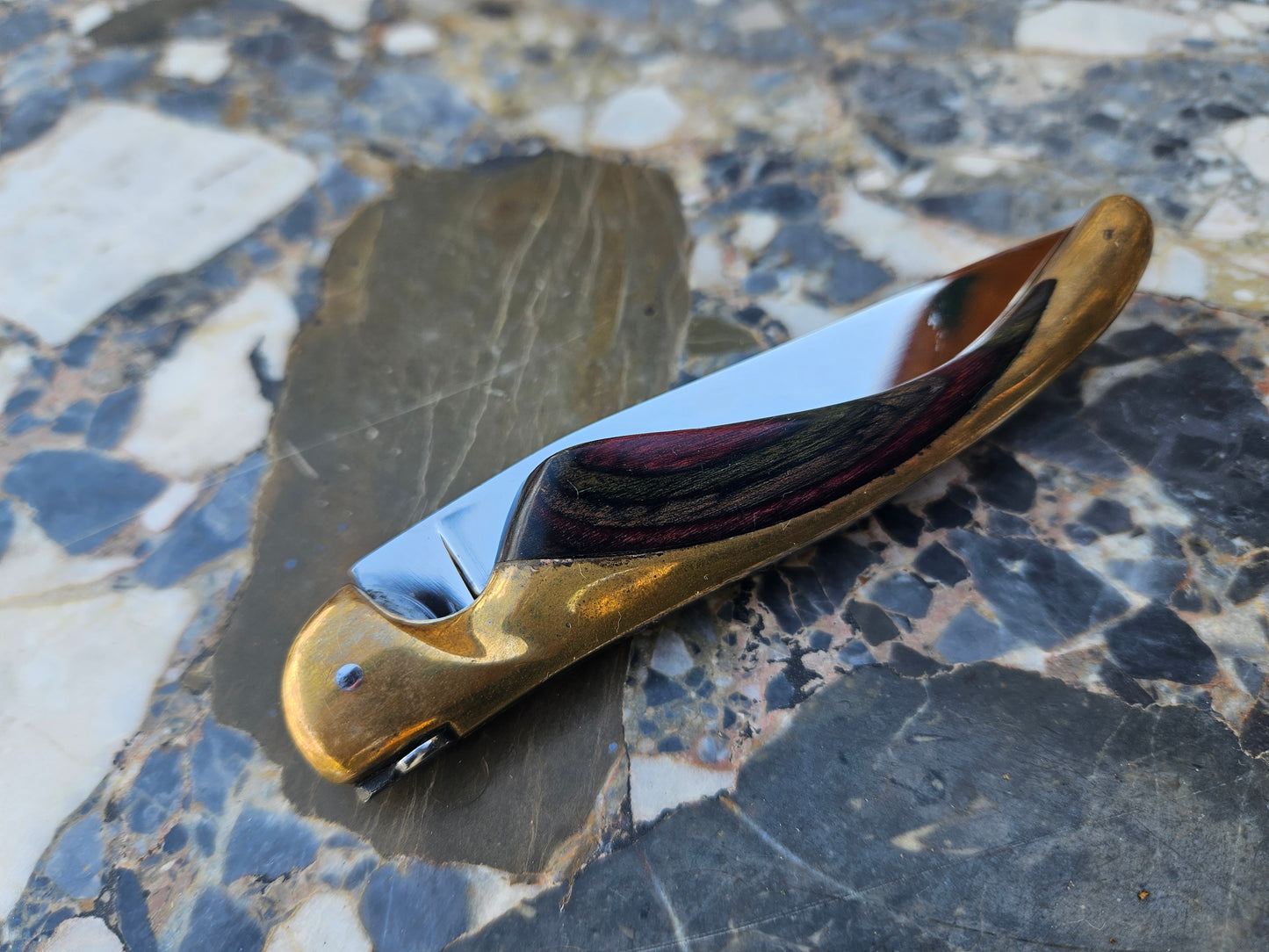 Rare French Colibri Folding Knife — Stamina Handle & Brass Bolsters | Thiers, France