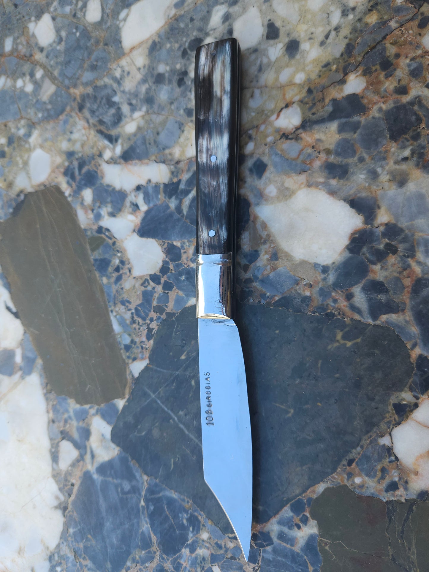 Vintage French Folding Knife — 108 Girodias | Horn Handle & Nickel Bolster | Thiers, France
