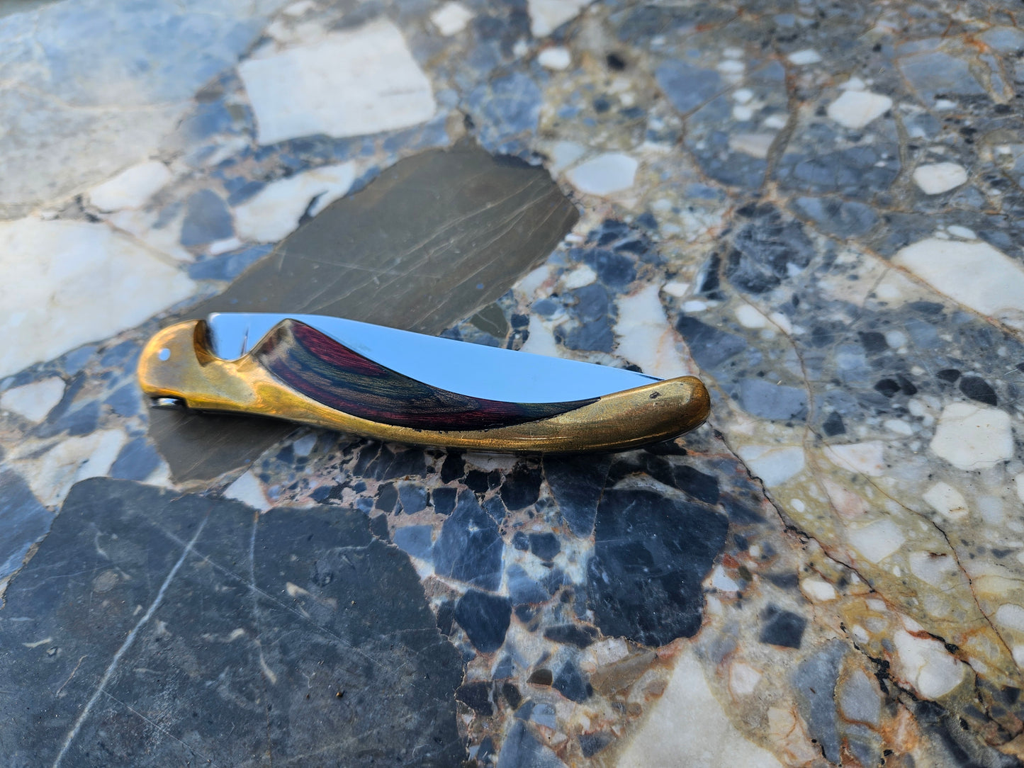 Rare French Colibri Folding Knife — Stamina Handle & Brass Bolsters | Thiers, France
