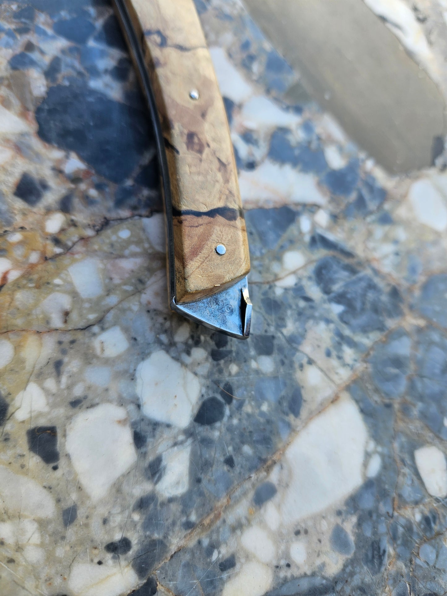 Le Thiers Folding Knife by Dugourd — Briar Burl Handle & Pump Mechanism | Thiers, France