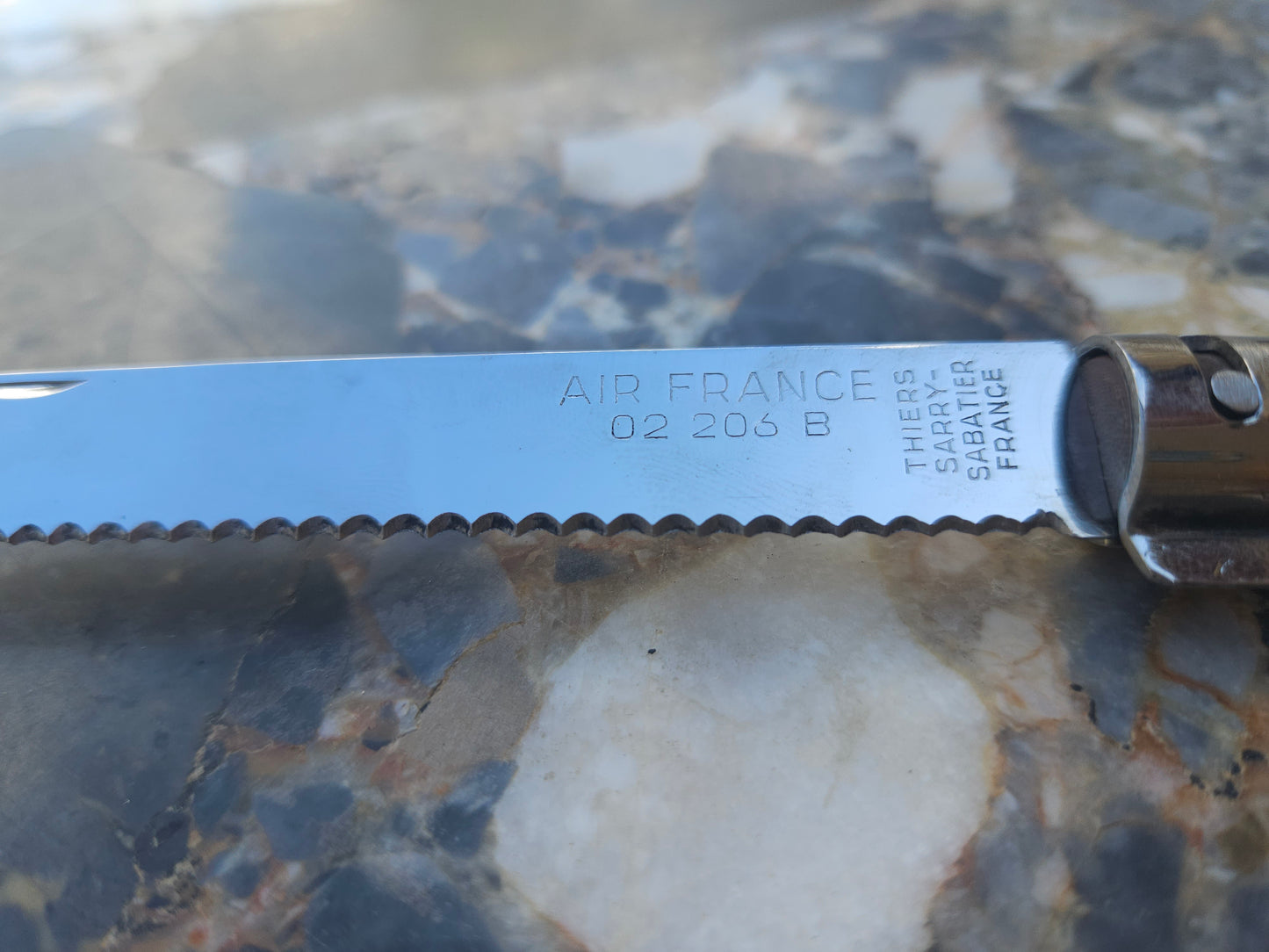 Rare Air France Folding Knife — Thiers Sarry Sabatier | Serrated Blade | Collector's Piece