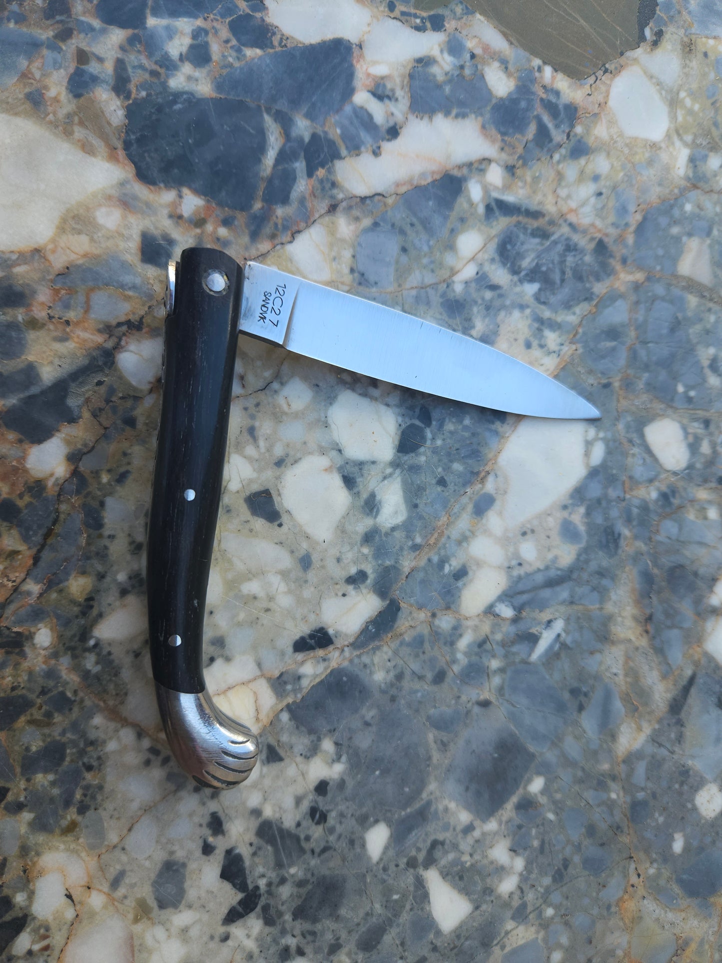 Vintage French Pèlerin Folding Knife — Ebene Wood Handle | Made in Thiers, France