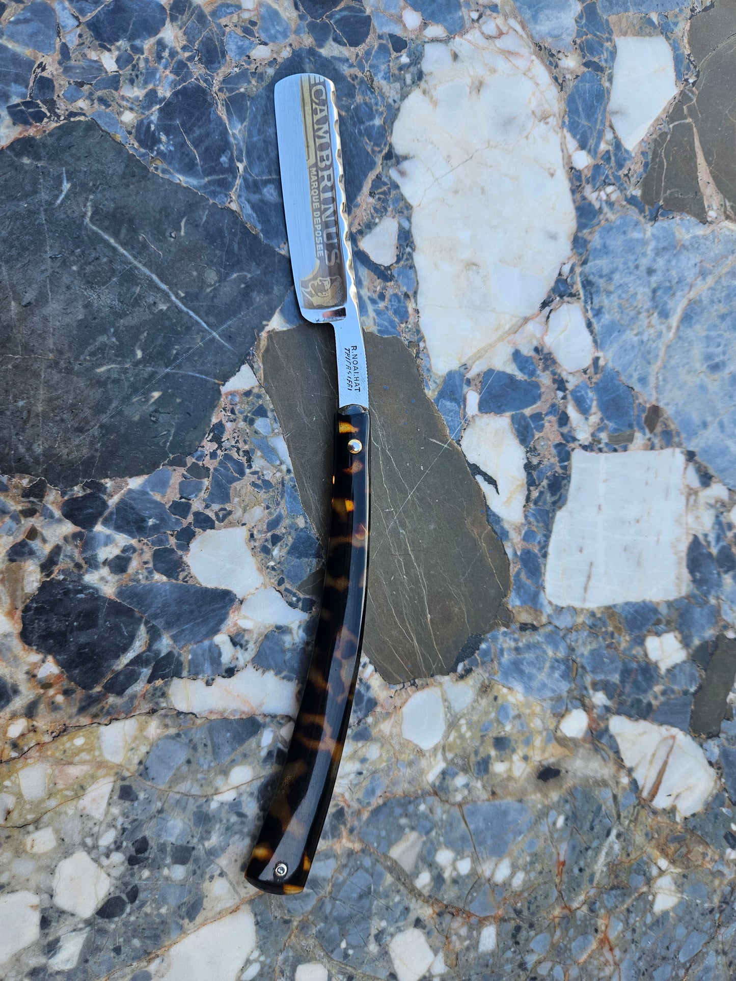 Vintage French Straight Razor — R. Noalhat Thiers | Cambrinus Blade | Tortoiseshell Handle
