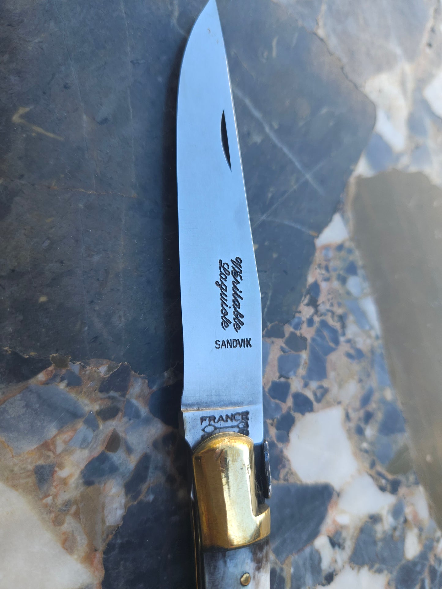Véritable Laguiole Folding Knife — Natural Horn Handle & Guilloché | Made in France