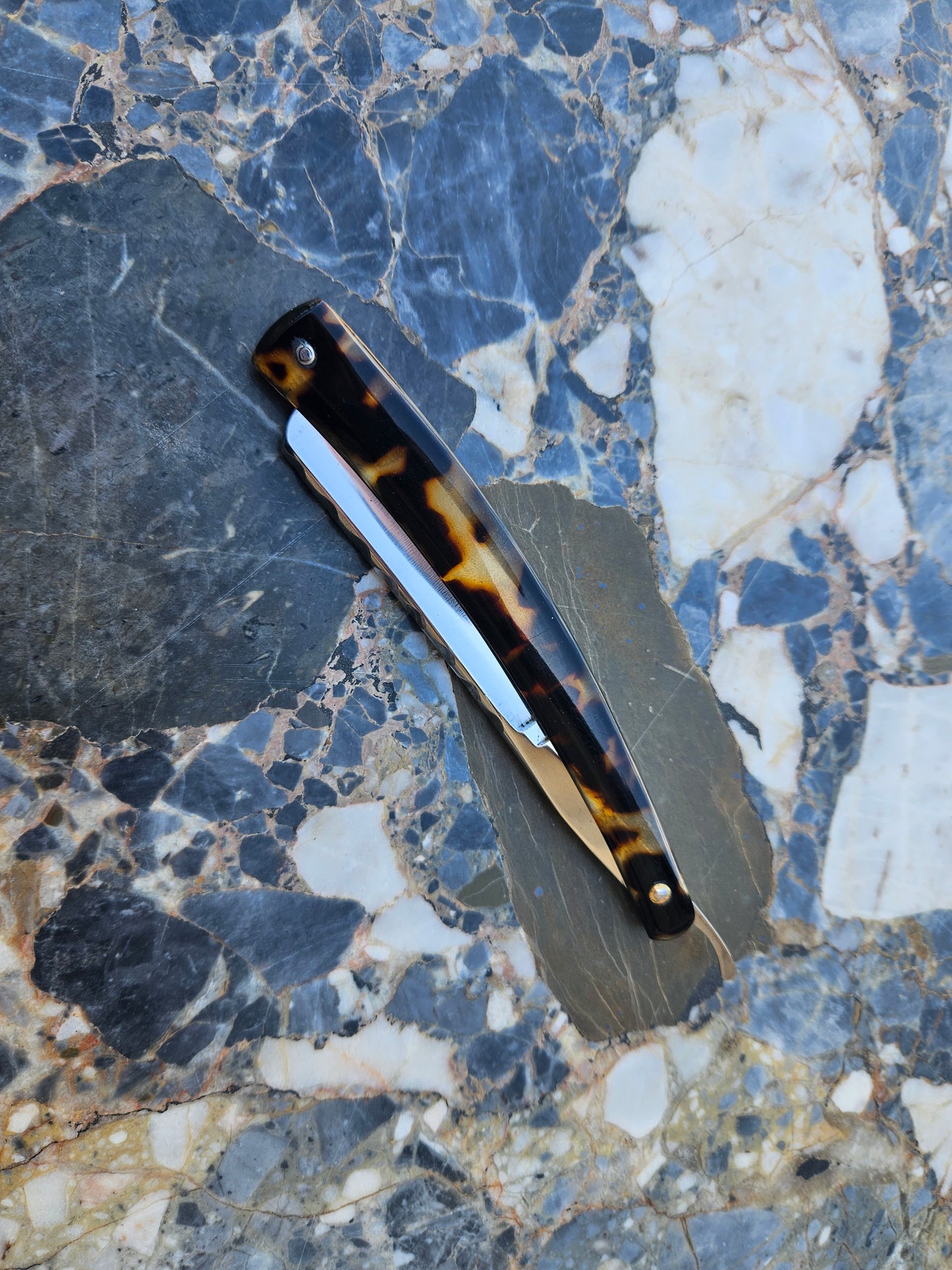 Vintage French Straight Razor — R. Noalhat Thiers | Cambrinus Blade | Tortoiseshell Handle