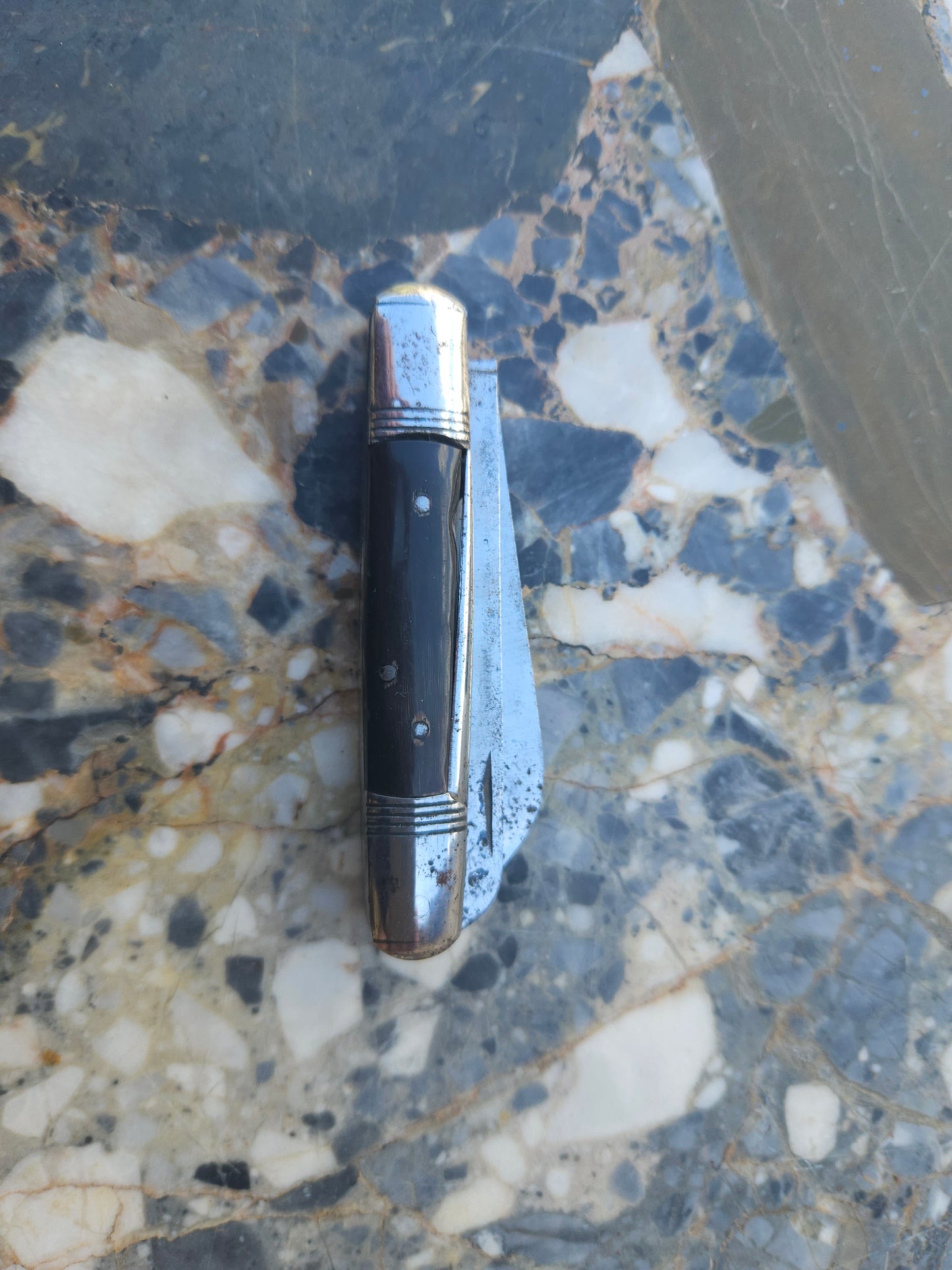 Vintage Massoptier 3-Tool Folding Knife — Natural Horn Handle | Thiers, France