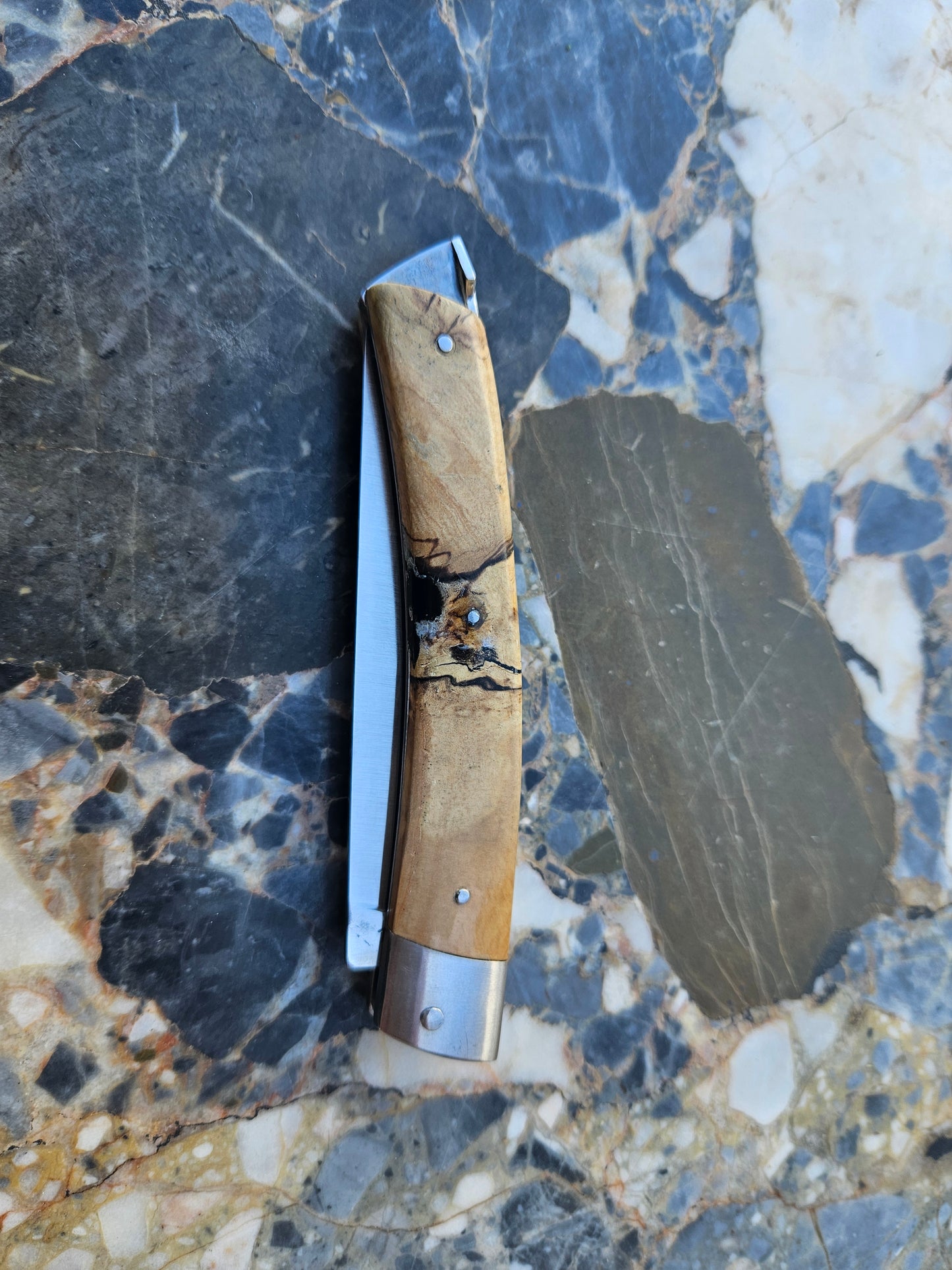 Le Thiers Folding Knife by Dugourd — Briar Burl Handle & Pump Mechanism | Thiers, France